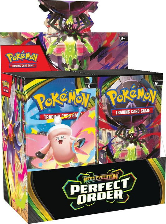 Pokémon trading card game packs with colorful designs and Pokémon mega zygarde and mega clefable