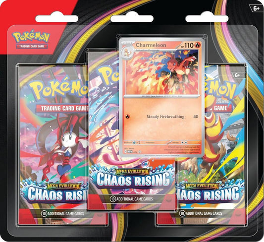 Chaos rising 3 booster pack blister featuring  red charmeleon 
