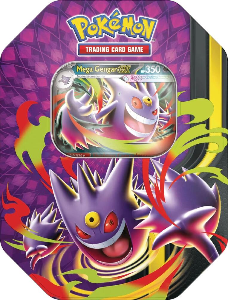 Moon lit tin featuring purple mega Gengar 