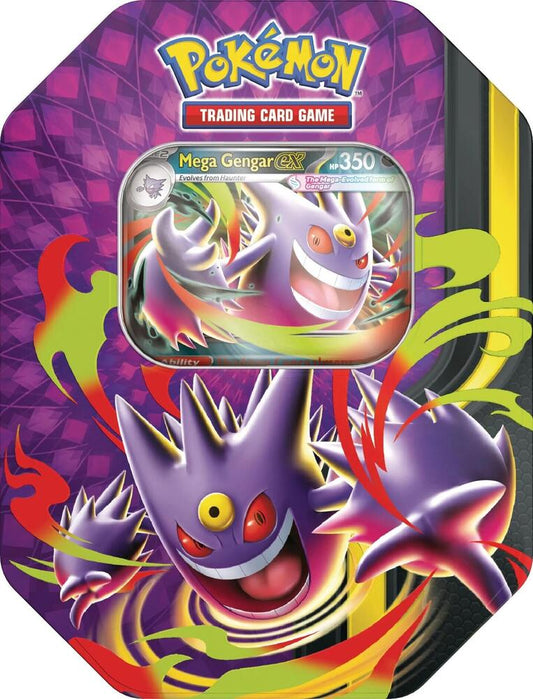 Moon lit tin featuring purple mega Gengar 